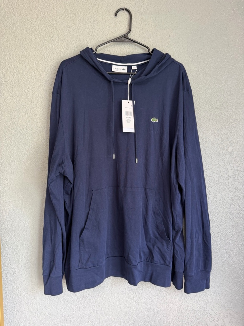 Lacoste Men's Navy Hooded Pullover Sweatshirt